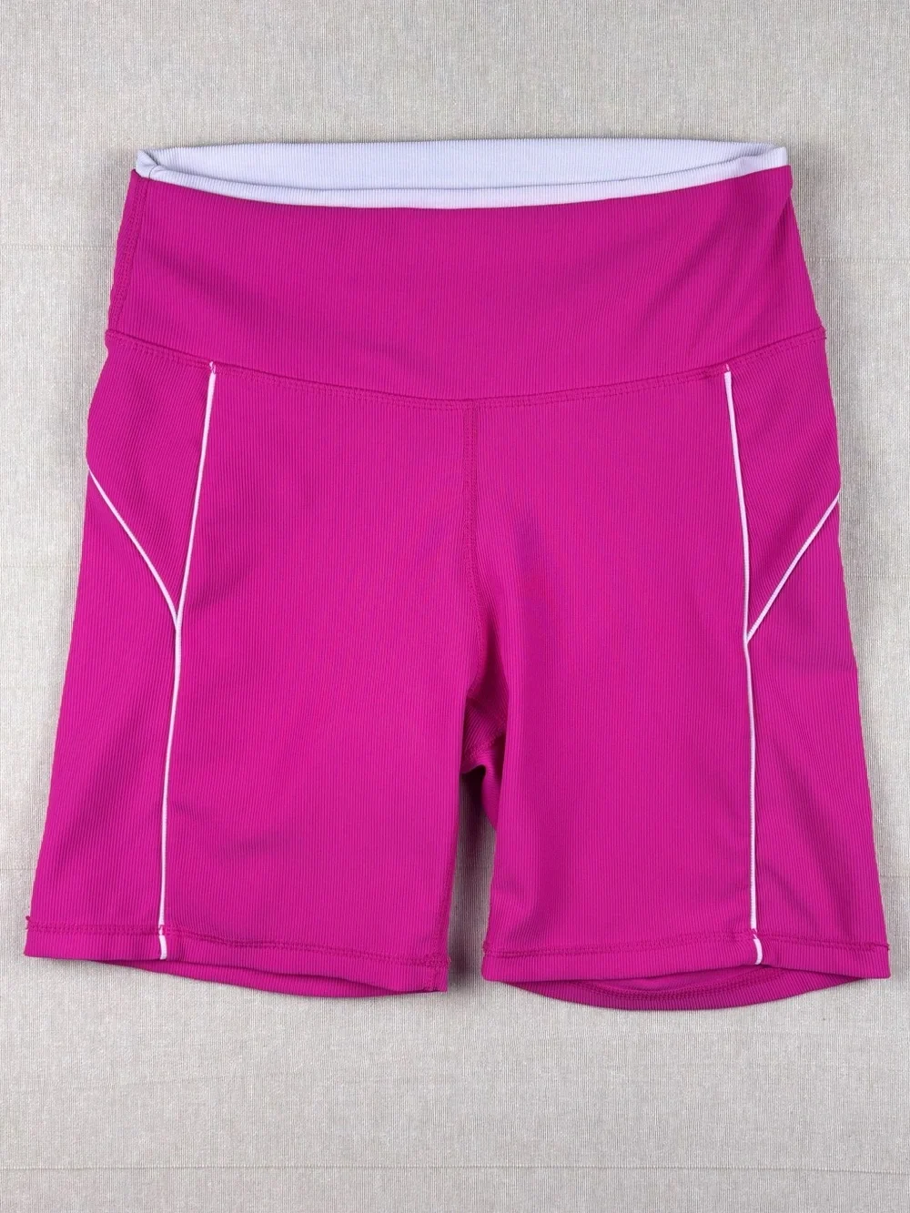 WILO The Label Pink Ribbed Biker Shorts Medium Activewear Pockets Workout